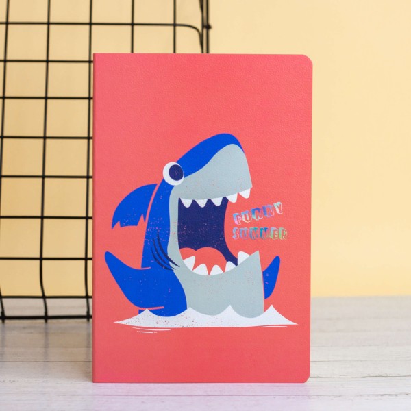 Тетрадь (A5) "Cool shark cry", red (13.5*20.5) 