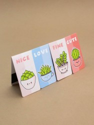 Набор магнитных закладок "Cute Funny Plants", 4 шт., 35х70 мм