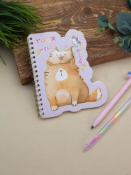 Блокнот на спирали (B6) "Cat your smile is so bright", purple (13*18)