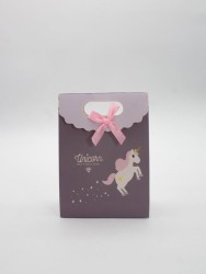 Пакет подарочный (XS) "Lovely unicorn", brown (12x6x16)