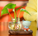 Гидропонная ваза на подставке "Sitting frog", brown