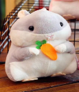 Мягкая игрушка "Hamster carrot", grey, 20 см