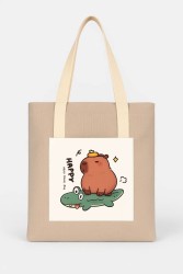 Сумка шоппер "Capybara on a crocodile", brown