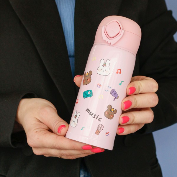 Термос «Flower blast», pink (350 ml) 