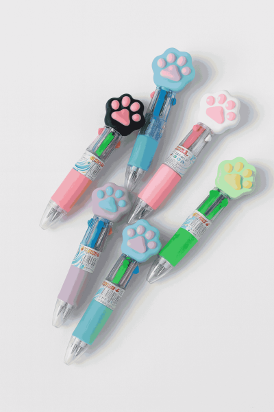 Разноцветная мини-ручка 4 в 1 "Soft paws", mix 
