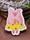 Брелок ECO из дерева «Piggy skirt»