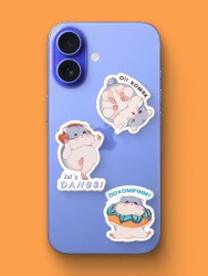 Набор 3D стикеров для телефона 3 шт. "Hamster vibe"