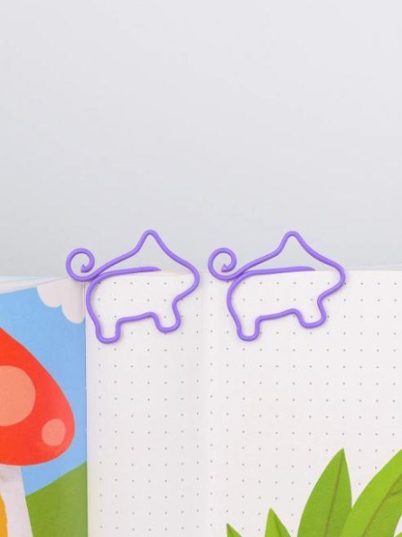 Закладка - скрепка "Animal pig", purple 