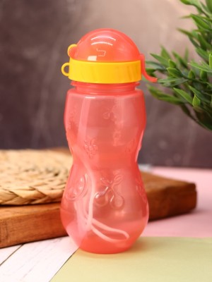 Бутылка "Fruit" с трубочкой, pink (400 ml)
