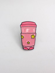 Значок металлический iLikeGift "Pink coffee"