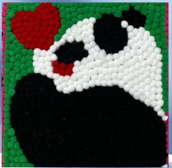 Картина из помпонов Draw Me! «Panda in love», (20 х 20 см)