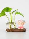 Гидропонная ваза на подставке "Sitting deer", brown