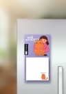 Магнитный блок для заметок  ПО-ПЛАНУ. "Chubby cat girl", плотность 80 г.