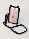 Футляр для карт на ленте "Bear planet", black