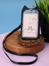 Футляр для карт на ленте "Bear planet", black