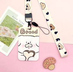 Футляр для карт на ленте "Dog with bread"