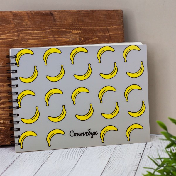 Скетчбук "Banana mood" 18х25 см, внутренний блок 100гр 