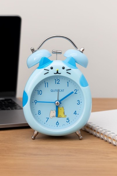 Часы-будильник "Cat", blue 