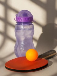 Бутылка "Fruit" с трубочкой,  purple (400 ml)
