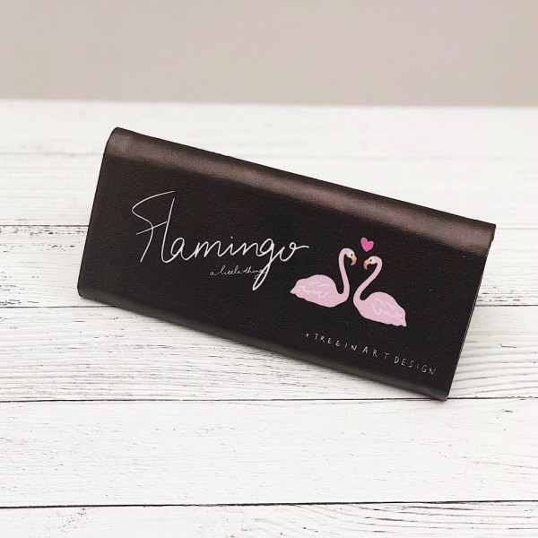 Чехол для очков "Flamingo day" black 