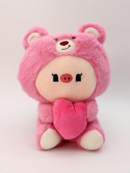 Мягкая игрушка "Pig heart", pink, 23 см