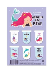 Набор магнитных закладок "Mermaid are real", 6 шт., 22х35 мм