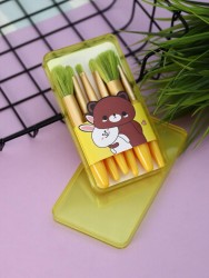 Набор кистей для макияжа "Kawaii touch", 6 кистей, yellow