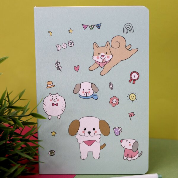 Тетрадь (A5) «Party dog», green (13,5*20,5) 