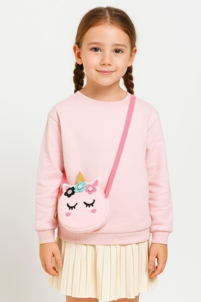 Сумочка плюшевая "Pink unicorn", pink (13*14 см) 