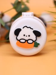 Расческа раскладная с зеркалом  "Dog carrot folding", white