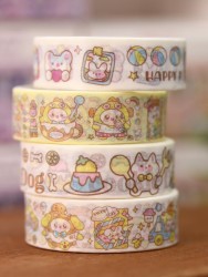 Набор декоративного скотча 4 шт. "Egg group", orange (1.5см*2м)