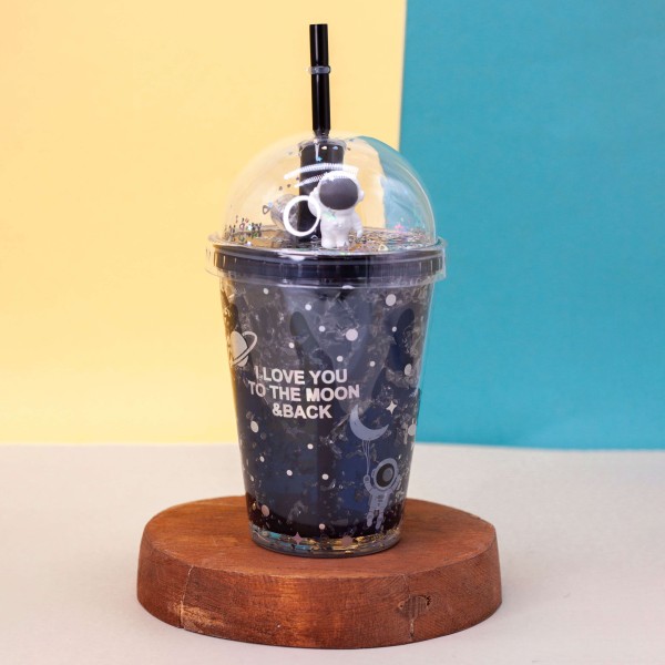 Тамблер с подсветкой "Space planet", blue (380 ml) 