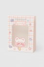 Пакет подарочный (XS) "Lovely animals, plaid", pink (14.5*19.5*10)