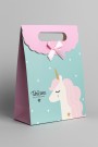 Пакет подарочный (M) "Lovely unicorn", green (19x 9 x 27)