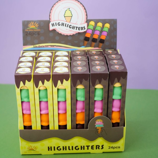 Маркер текстовыделитель "Сhocolate cone", 5 в 1, mix, шоу-бокс 24 шт. 