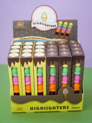 Маркер текстовыделитель "Сhocolate cone", 5 в 1, mix, шоу-бокс 24 шт.