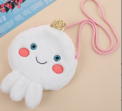 Сумочка плюшевая "White octopus", white (18.5*22.5 см)