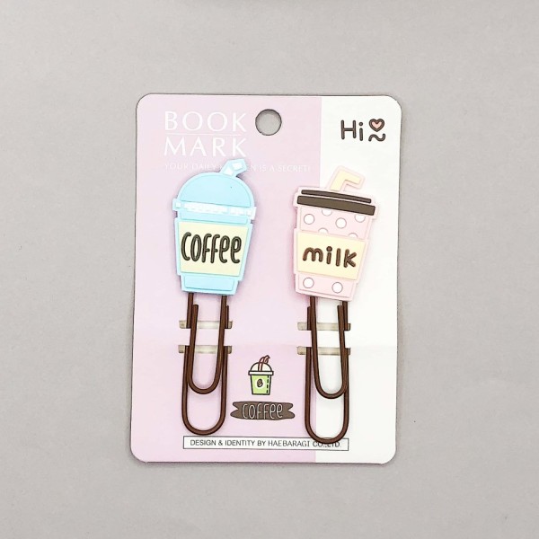 Скрепки-закладки "Coffee, milk", mix color 