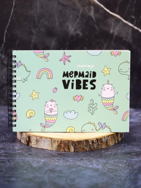 Скетчбук «Mermaid vibes», 14х20 см,  плотность 100 гр 