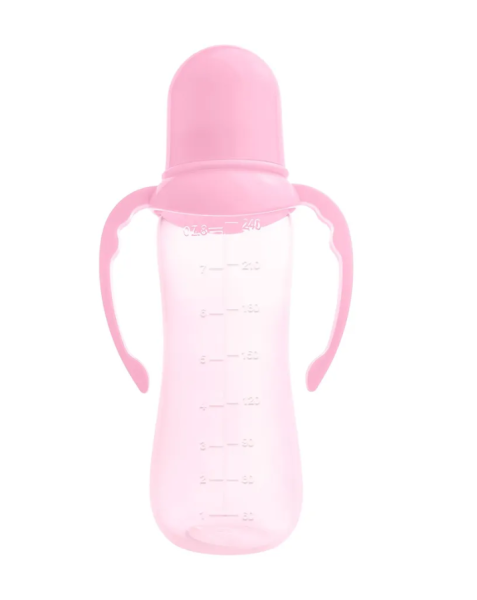 Бутылочка с соской и ручками, pink (250 ml) 