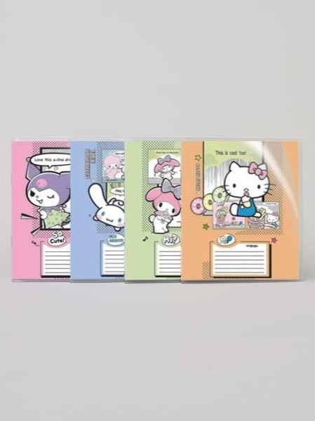 Тетрадь А5 "Hello Kitty and Friends", в доп. ПВХ обложке, 18 л, линейка , mix 