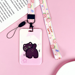 Футляр для карт на ленте "Star сat and hearts", worth