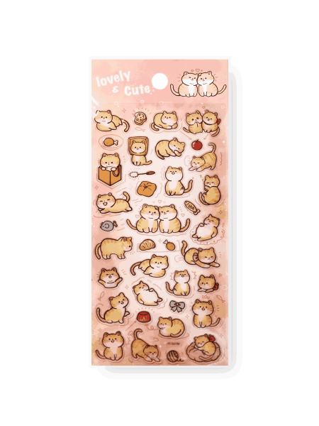 Наклейки "Lovely and cute cats", pink 