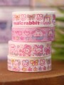 Набор декоративного скотча 4 шт. "Egg group", pink (1.5см*2м)