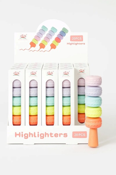 Маркер текстовыделитель "Highlighters", 5 в 1, mix, шоу-бокс 20 шт. 