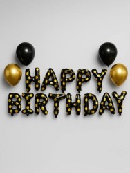Набор воздушных шаров «Happy birthday» 17 шт., black