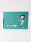 Скетчбук «Mermaid», green , 14х20 см,  плотность 100 гр