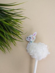 Ручка с помпоном "Proud Lama", white