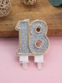 Свеча для торта "Shiny number" число 18, (7,5 см)
