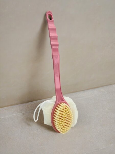 Двусторонняя мочалка-щётка для тела "Body brush", pink 